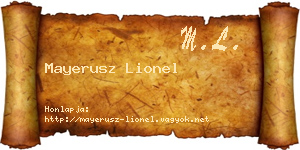 Mayerusz Lionel névjegykártya